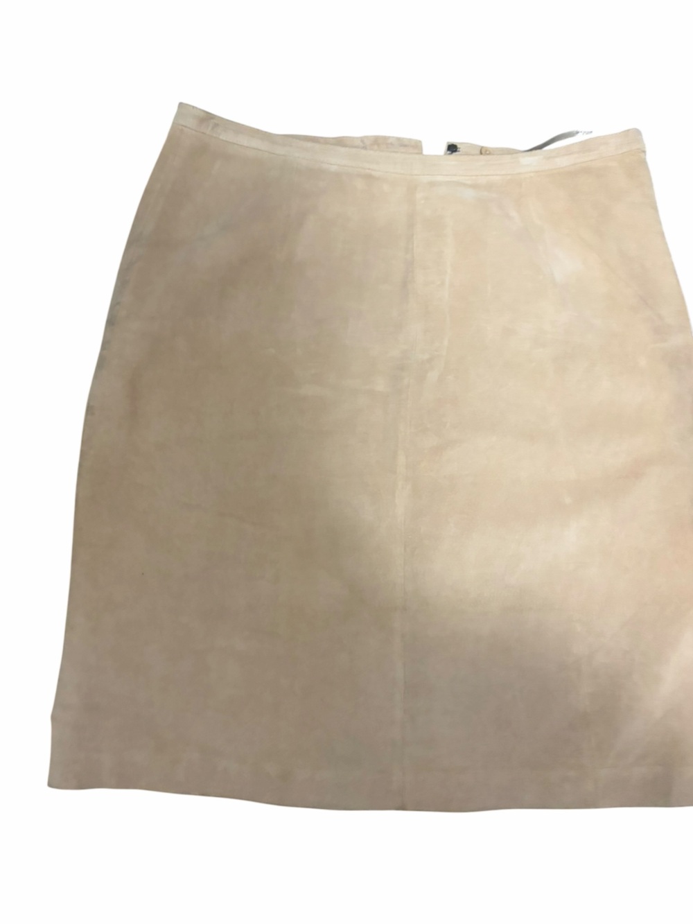 Neutral Beige Suede Mini Skirt